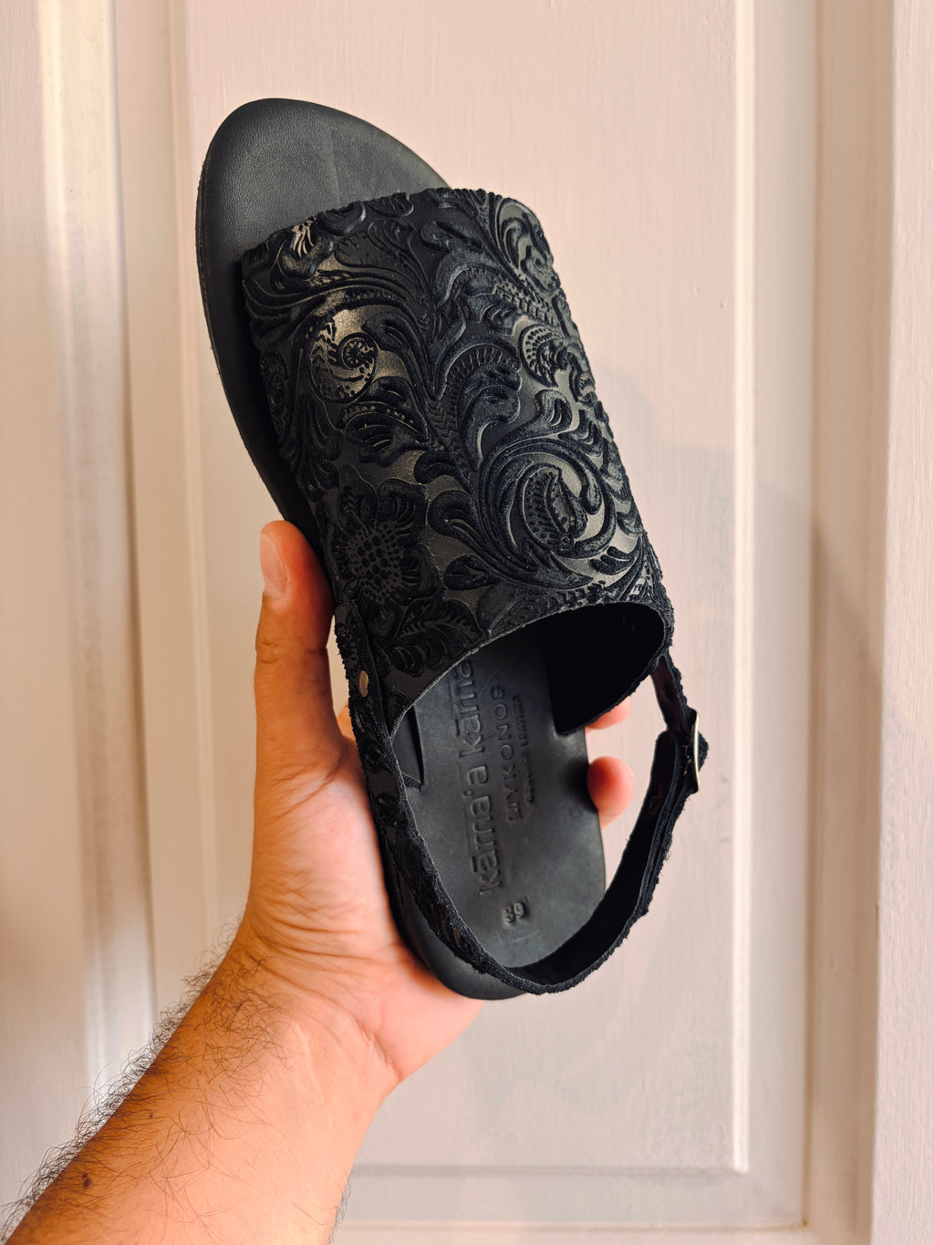 Pnoe Floral Leather Sandals