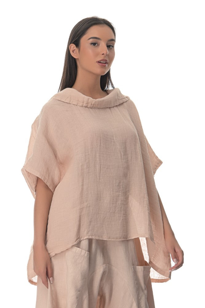 Hoodie Linen Gaze Blouse
