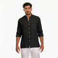 Mandarin Collar Linen Shirt NIMAconcept