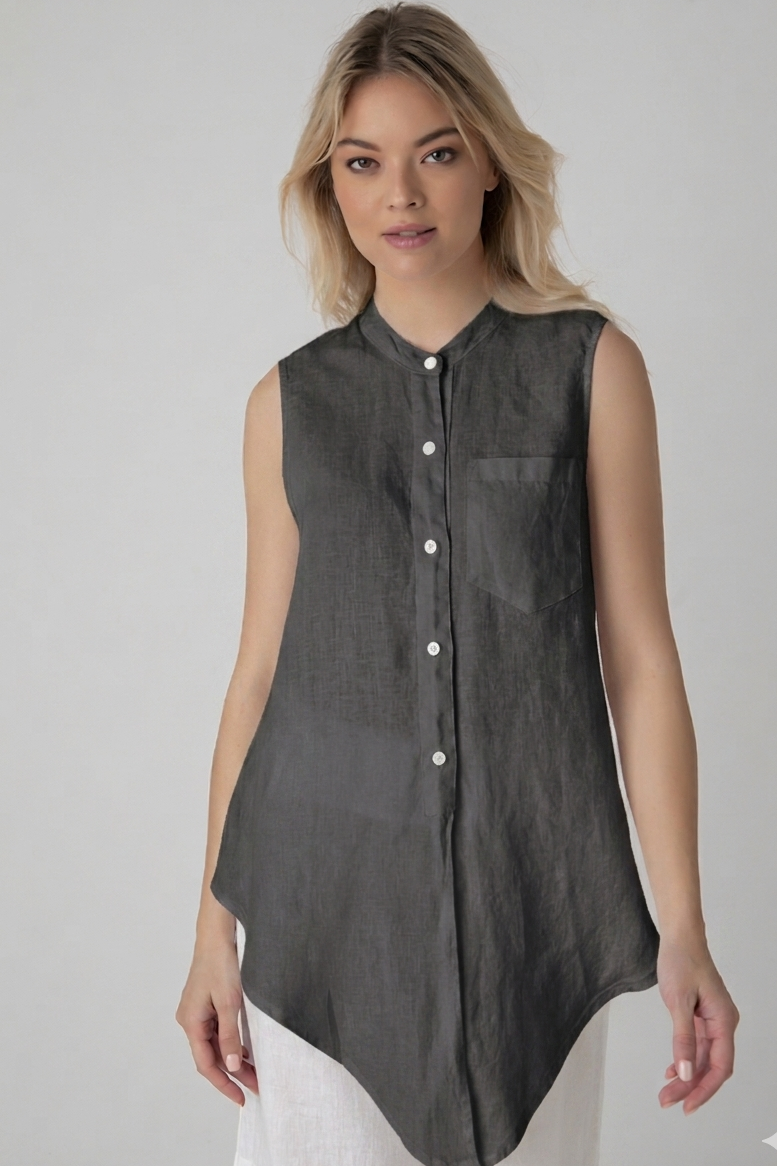 Camicia di lino senza maniche