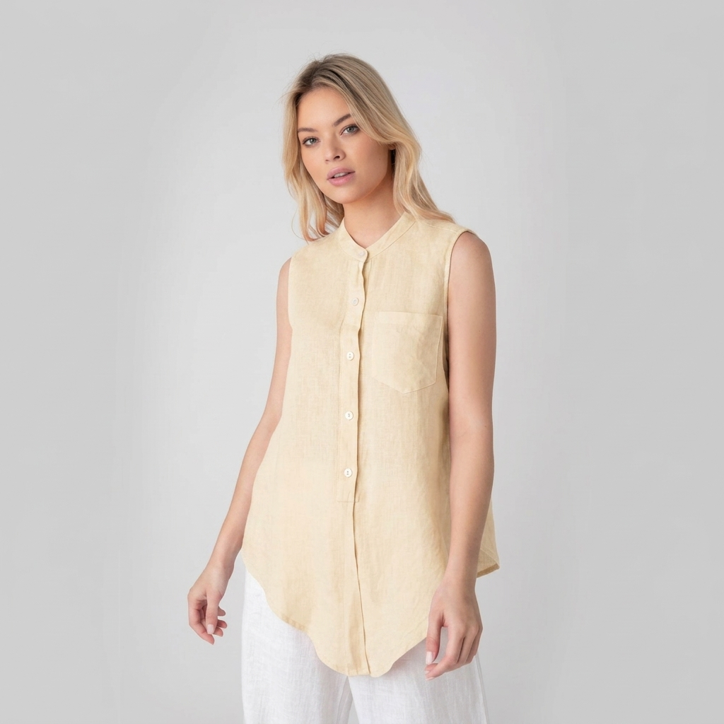 Sleeveless Linen Shirt NIMAconcept